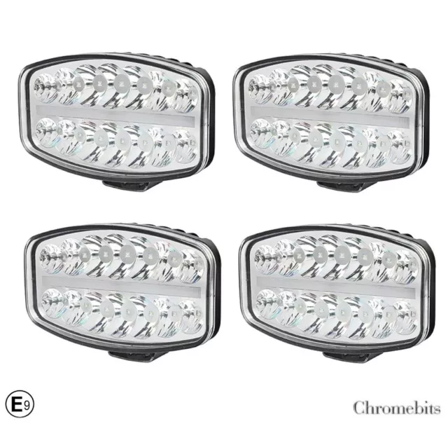 4x 10" 24V Oval Spot LED Lights DRL for Scania DAF MAN Volvo Truck Lorry Tipper