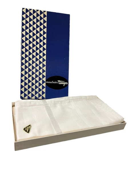 HOULIFE Lot De 6/12 Mouchoirs Tissu Coton 60S 28x28cm - Blanc Élégant Mariage Cadeau