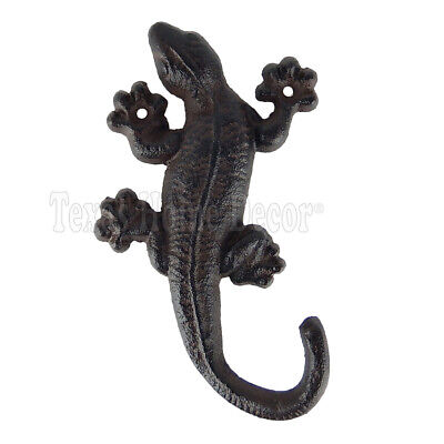 Cast Iron Lizard Wall Hook Gecko Key Coat Towel Purse Hanger Bathroom Hook #G069