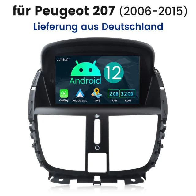 Für Peugeot 207 CC 2006-2015 Android 12.0 Carplay Autoradio GPS Navi RDS CARPLAY