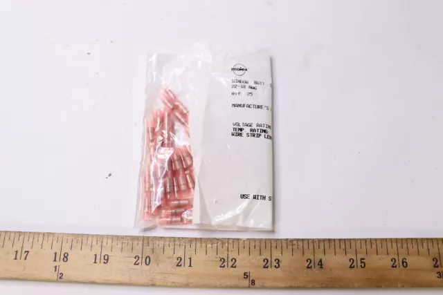 (25-Pk) Molex NylaKrimp Pink Insulated Butt Splice For 22-18 AWG 19202-0013