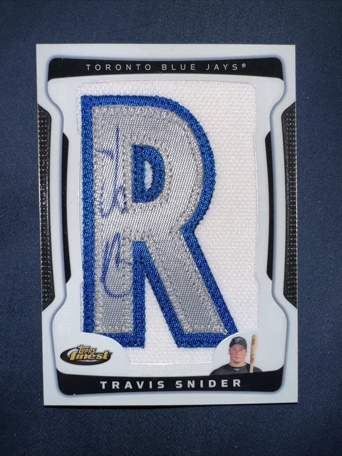 Travis Snider 2009 Topps Finest Letter R Patch Auto SP 168/210 Toronto Blue Jays