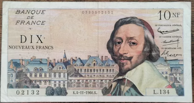 Billet 10 Nouveaux Francs RICHELIEU 4 - 11 - 1960 France L.134