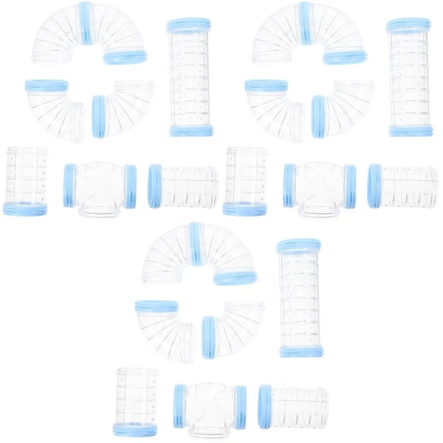 3x Juguete de jaula de hámster Juguete de tubo de plástico Juguete de hámster Tubo de conejillo de indias