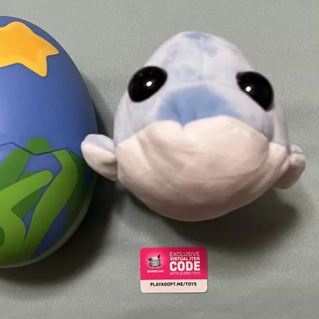 ADOPT ME! Surprise Plush Pets Series 2 Green Egg Mystery Animal & Code  DOLPHIN