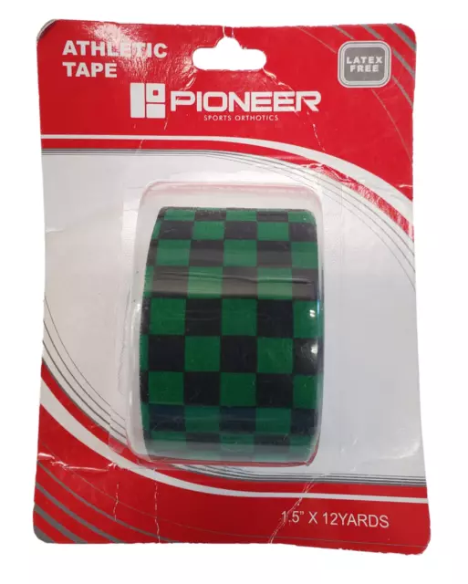 Pioneer Sports Orthotics Athletic Tape (1.5 Inches x 12 Yards) (Green/Black)