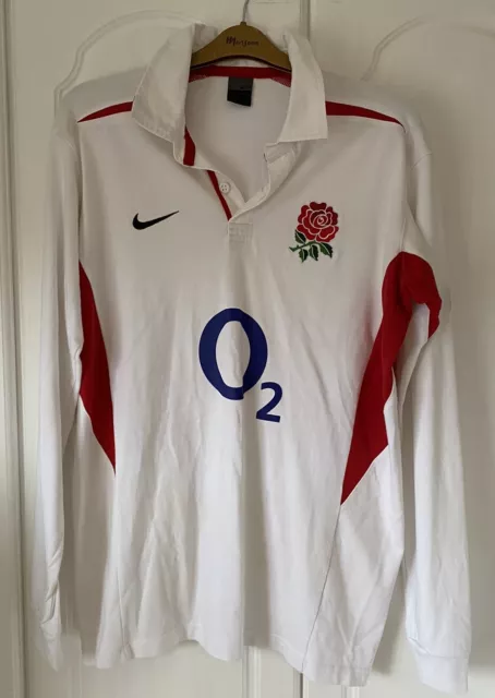 England Rugby Union 2003- 2005 Home Long Sleeve Nike Shirt Size XL