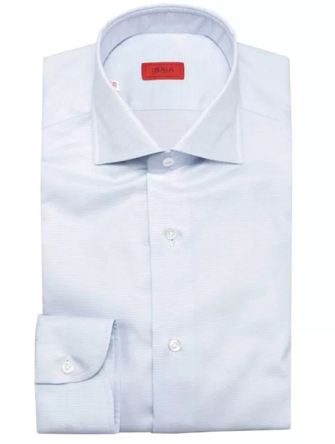 Isaia  Light Blue Cotton Shirt IS5 Man