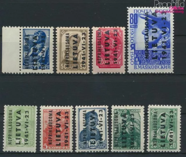 Briefmarken Litauen (Dt.Bes.2.WK.) 1941 Mi 1-9 (kompl.Ausg.) postfrisch(9265098