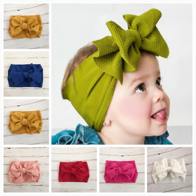 Handmade Baby Girls Large Bow Headband Infant Toddler Knot Hair Band Head Wrap