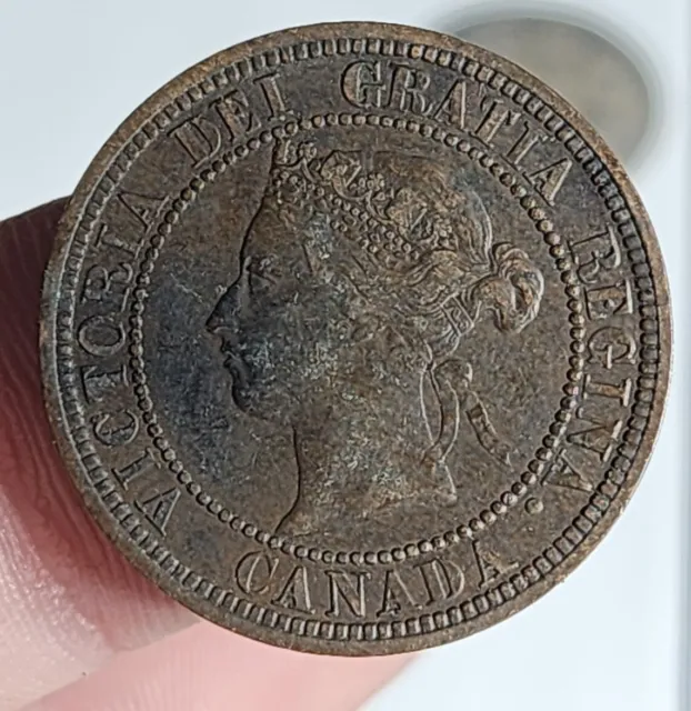 1876 H Canada Large Cent XF/ AU Almost Uncirculated Km#7
