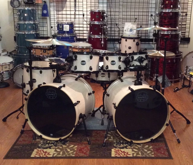 MAPEX MARS 7 Piece Double Bass Drum Set w. Hardware Shirt Sticks