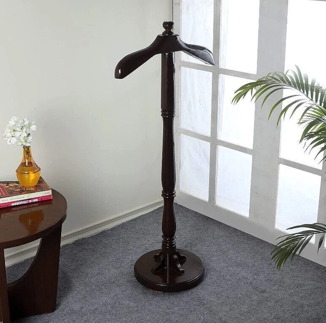 Wooden Coat Stand/Cloth Hanger - Pedestal Type (Brown, Size : 43 Inch)