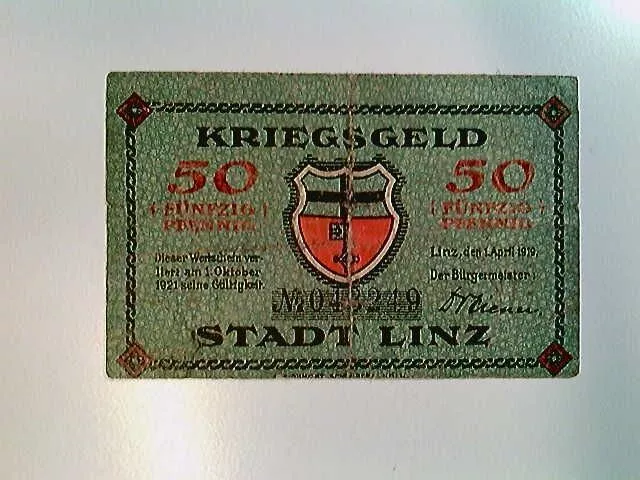 Notgeld, Stadt Linz, 50 Pfennig, 1919