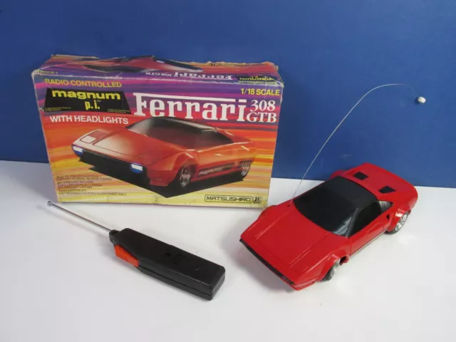 RARE vintage MAGNUM P.I. FERRARI 308 GTB CAR R/C remote radio control 1/18