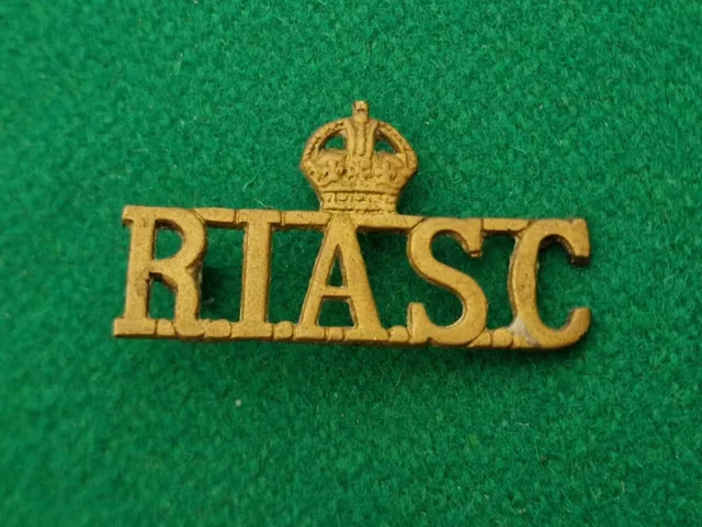 WW2 46 mm RIASC Royal Indian Army Service Corps Military Shoulder Title Badge