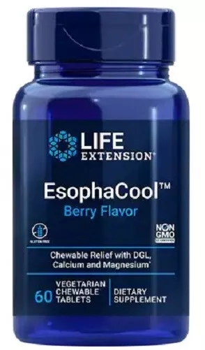 Life Extension EsophaCool, Berry Flavor - 60 Vegetarian Chewable Tablets