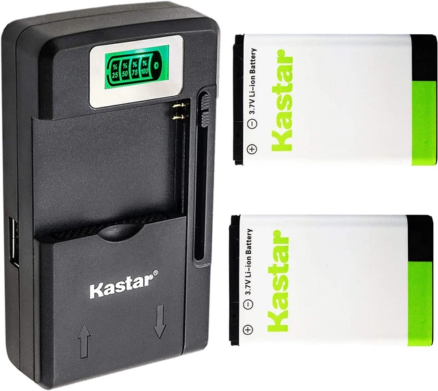 Kastar BL-5C Battery 2-Pack and Intelligent Mini Travel Charger for Shortwave Al