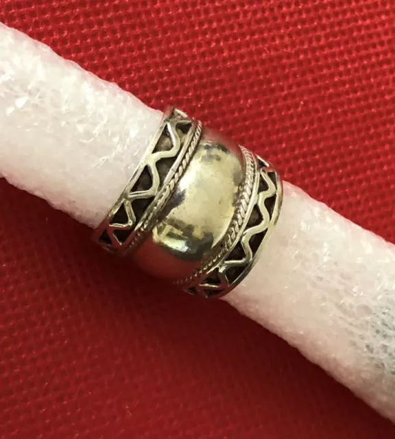 Sterling Braided Rope Weave Solid Cigar Band Modernist Ring Tribal Native Size 5 3