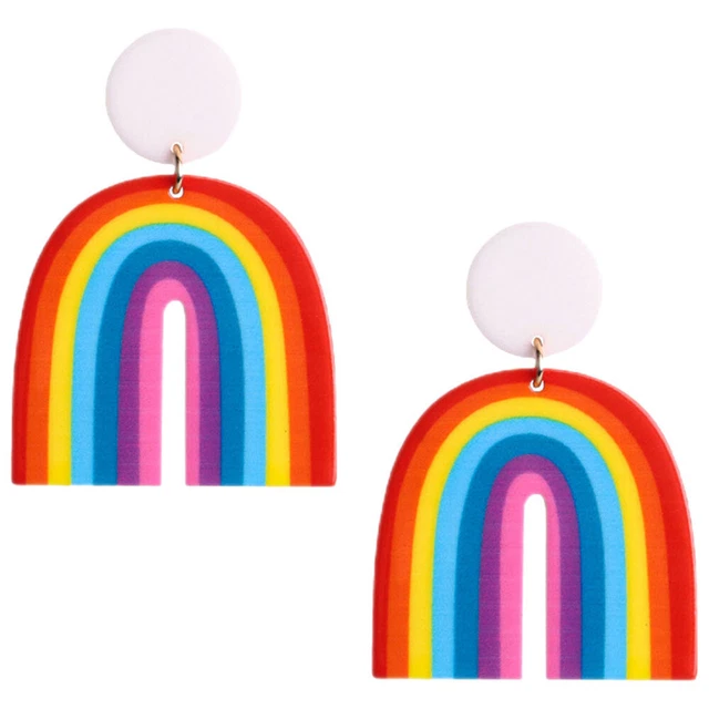 Orecchini Grossi Orecchini Arcobaleno Orecchini D'epoca Orecchini Retrò Ragazza
