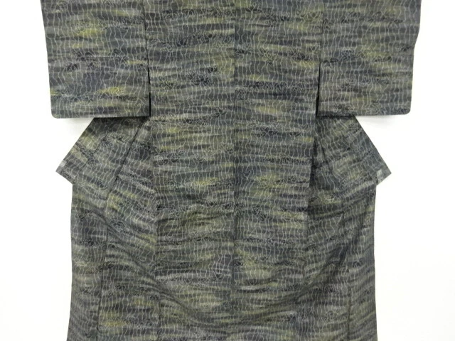 6422952: Japanese Kimono / Antique Hitoe Kimono / Tsumugi / Woven Plants