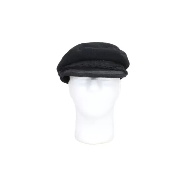 VINTAGE BLACK BRAIDED Lined Sailor Greek Fisherman’s Cap Woolen Cap Hat ...