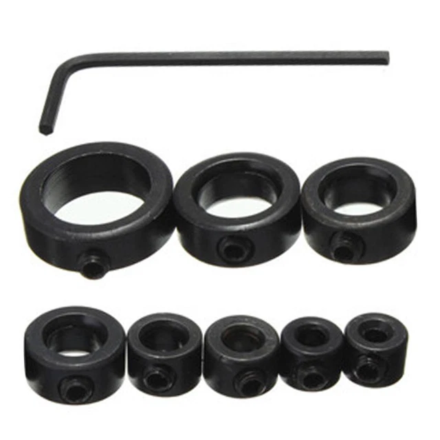 8Pcs Woodworking Drill Bit Depth Stop Collars Ring Positioner Drill Locator FS2#