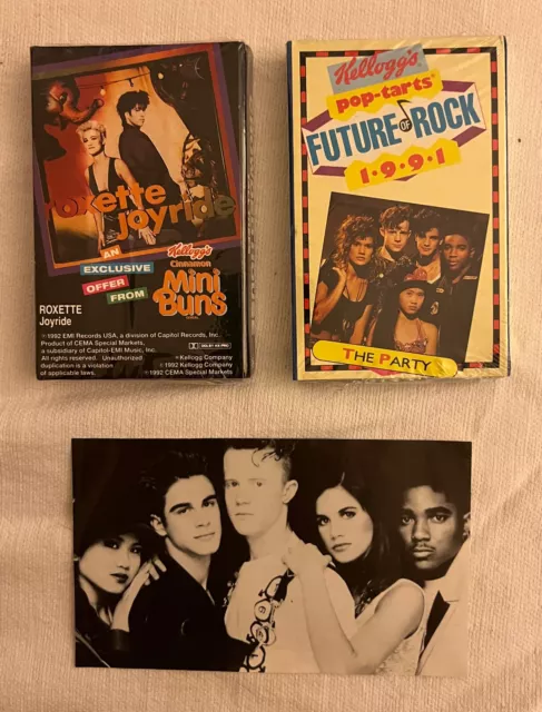 2  Vintage 1990s New Cassette Tapes from Kellogg's PopTarts & Mini Buns Cereal