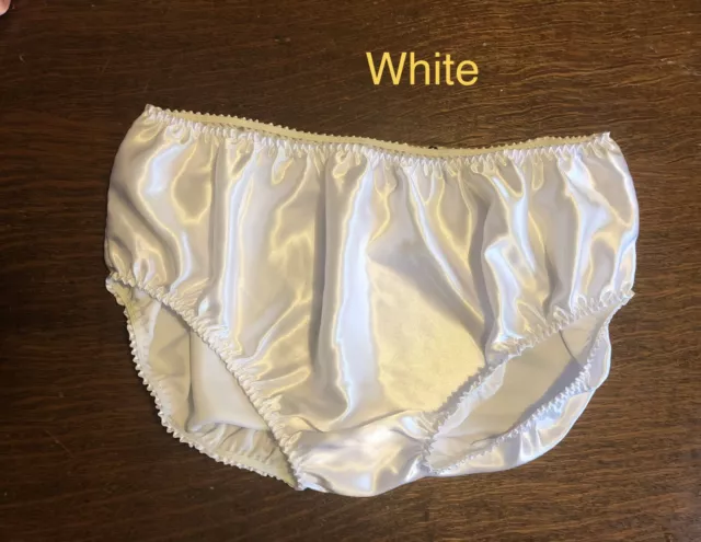 BIKINI SISSY PANTIES White Satin For men Waist 44” Custom-made Available  £29.99 - PicClick UK