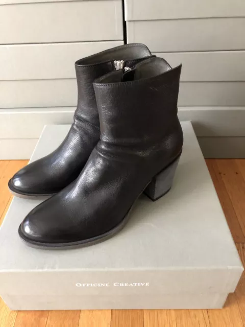 OFFICINE CREATIVE JOSSE Womens Black Leather Ankle Boots New Size 37 ...