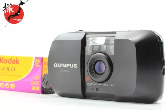 【Exc+5】 Olympus μ Mju Black AF 35mm f3.5 Point & Shoot Film Camera From JAPAN