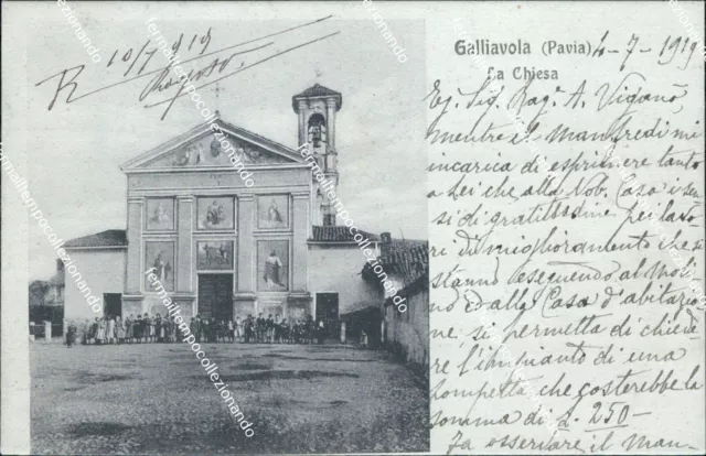 bt8 cartolina galliavola la chiesa provincia di pavia