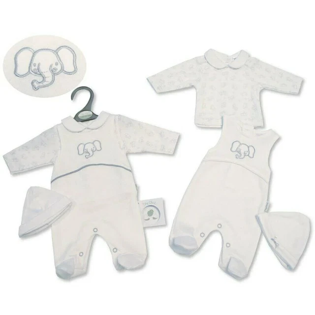 BNWT Piccolo Baby Prematuro 2 Pezzi Elefante Salopette Set 1.4-2.3kg 2.3-3.6kg