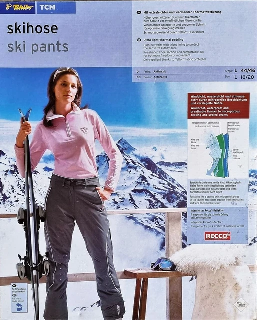TCM Skihose Hose Damen Gr. L 44/64 Tchibo Recco System Polar Thermohose NEU