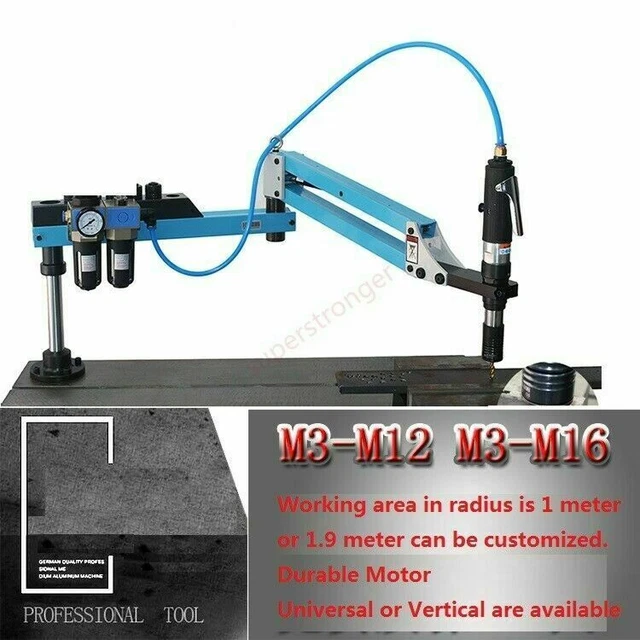 M3-M16 UNIVERSAL FLEXIBLE Arm Pneumatic Tapping Machine Multi-direction ...