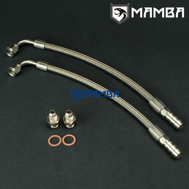 Universal DIY Turbo Water Line Kit 100cm 90Deg-1/2"Barb Garrett GT4088R GT4094R