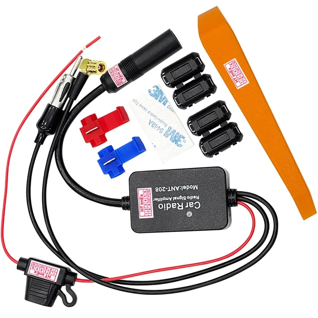 DAB Antenna, DAB Antenna Digitale Per Auto Radio FM/AM Amplificatore Per Auto Spina SMB Adattatore DIN Per Autoradio Auto Splitter Amplificatore Con Cavo Da 5m - Foto 6