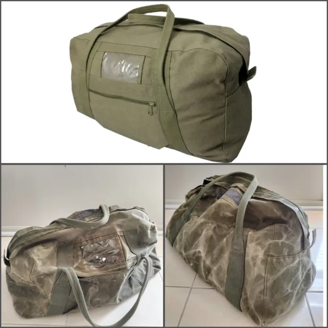 Army Style Echelon Heavy Duty Cotton Canvas Bag In Olive Drab Green Australia