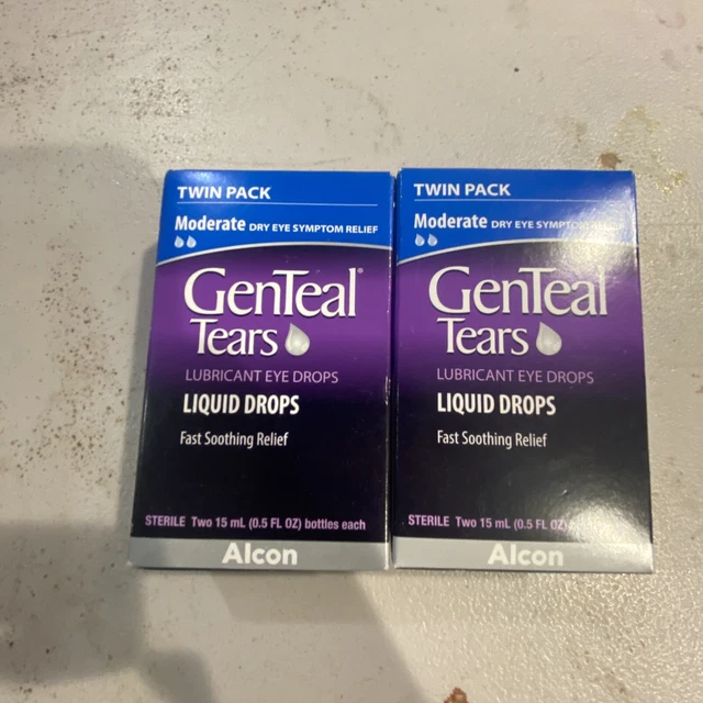 LOT 2 GENTEAL Tears Lubricant Eye Drops Liquid Drops Twin Pack 0.5