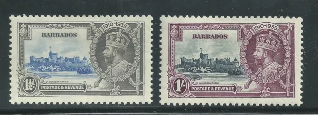 Barbados Scott # 187, 189 MH Silver Jubilee Singles