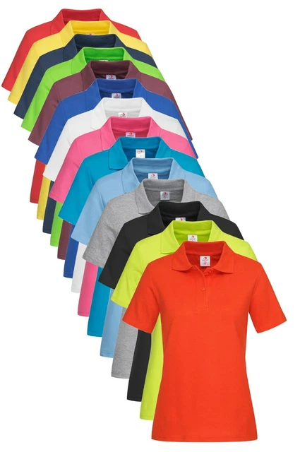 Stedman Donna Donne Cotone Tinta Unita Basic Maglia Polo a Manica Corta