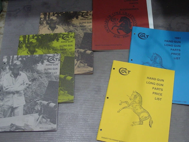LOT OF 6 Colt Hand Long Gun Parts Schematics Catalog Python Trooper ...