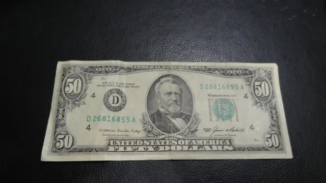 Federal Reserve Note 1985 $50 Fifty Dollar Bill In Great Condition!!!!!