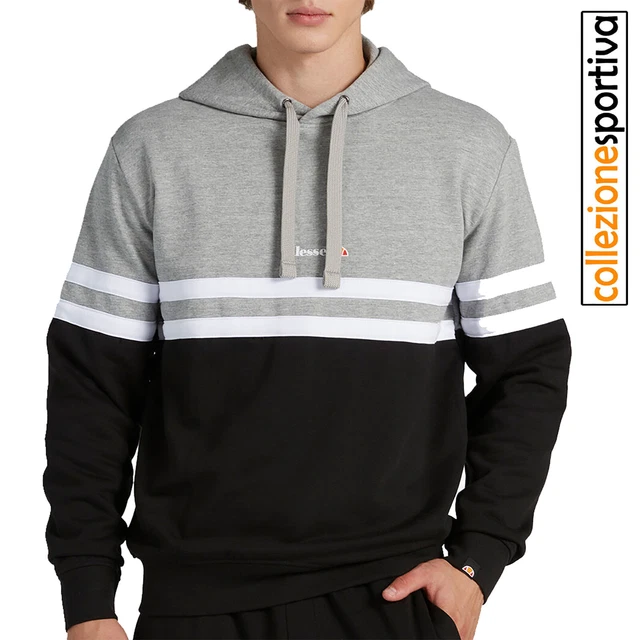 FELPA UOMO/DONNA ELLESSE HOODIE COLORBLOCK - EHM812W22-GM03 - col. nero/grigio