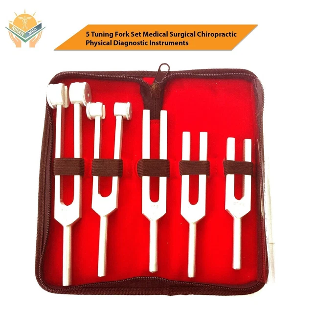 5 Tuning Fork Set Medical Surgical Chiropractic Physical Diagnostic Instruments