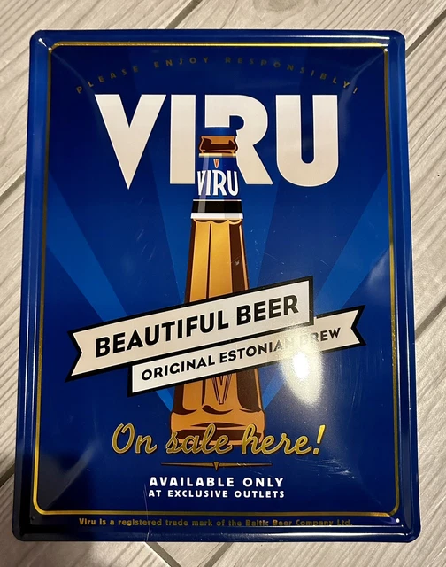 Quadro metallo birra Viru Birreria Modernariato