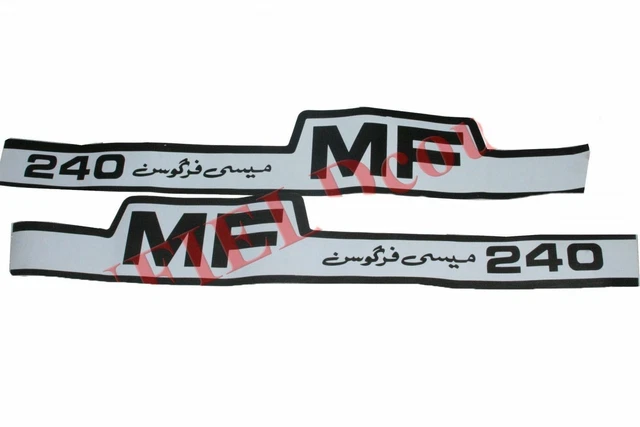 Massey Ferguson 240 Tractor Bonnet Side Decal Emblem Sticker Set