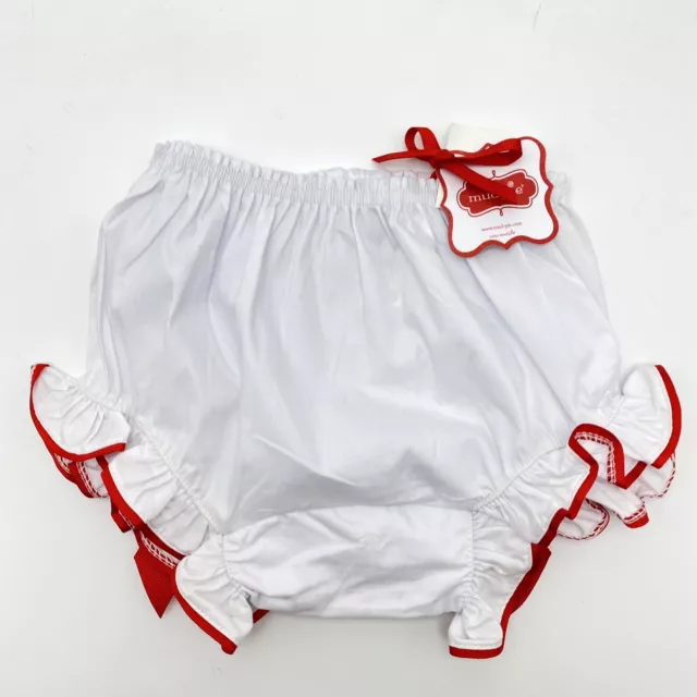 MUD PIE Baby Girls Bloomers Reindeer Red Santa Hat Ruffle Christmas Diaper Cover 2