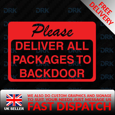2X Personalised Delivery Instructions Please Leave Parcels Vinyl Graphic