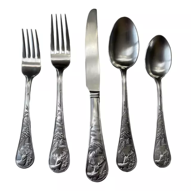 Cambridge Silversmiths Deer Stainless Steel 20pc Flatware Set (Service for Four) 2